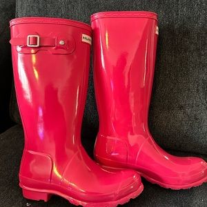 hot pink, Hunter Rain boots